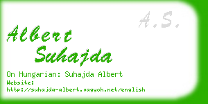 albert suhajda business card